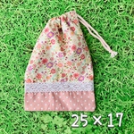 《再販》25×17★お花とレースの給食袋★ピンク《片紐巾着》お箸袋、コップ入れ　女の子