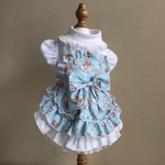 🐶オーダー◇ティーカップベア◇エプロン風フリルスカート＊姫系◇ブルー