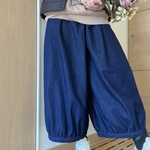 【ダボ可愛♡】ぽわんとパンツ🎈大人可愛い🩷濃いめのブルーデニム生地