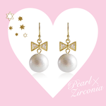 パール×ジルコニアピアス✧︎*。