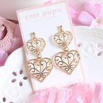 ダブルレースハートのピアス#イヤリング