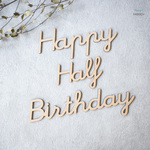 【Happy Half Birthday】木製　レターバナー・お誕生日/飾り/ウッドレター