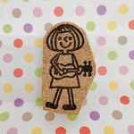ウクレレを弾いてる女の子はんこ