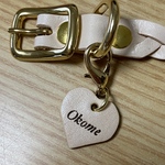 ヌメ革名前入りチャーム