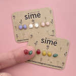 もっと！　小粒な　いろいろ　グレージュ　セット　サージカルステンレス　イヤリング　対応　ラッピング無料　simeピアス