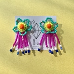 春✧︎花✧︎ビーズ✧︎ネオン✧︎蛍光✧︎ビビット✧︎カラフル✧︎個性✧︎フリンジ✧︎ピアス