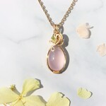 ローズクォーツの葉桜ペンダントトップ(オーバル)