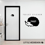 トイレ ステッカー TOILET インテリア サイン ウォールステッカー マーク ピクト 文字 ルームサイン シルエット おしゃれ かわいい シンプル ドア 扉 シール オーダー ギフト はりねずみ