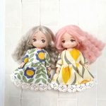 ミキちゃんマキちゃん　服セット　長袖ワンピース（大花柄）