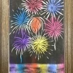 パステルアート[送料無料] 花火の夜🎆　原画　額入り