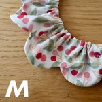 猫首輪《M》リバティ チェリードロップ 白地ピンクレッド