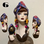 インド綿　エスニック　ボヘミアン　アシンメトリー　クロスヘアターバン　ヘアバンド　ターバン