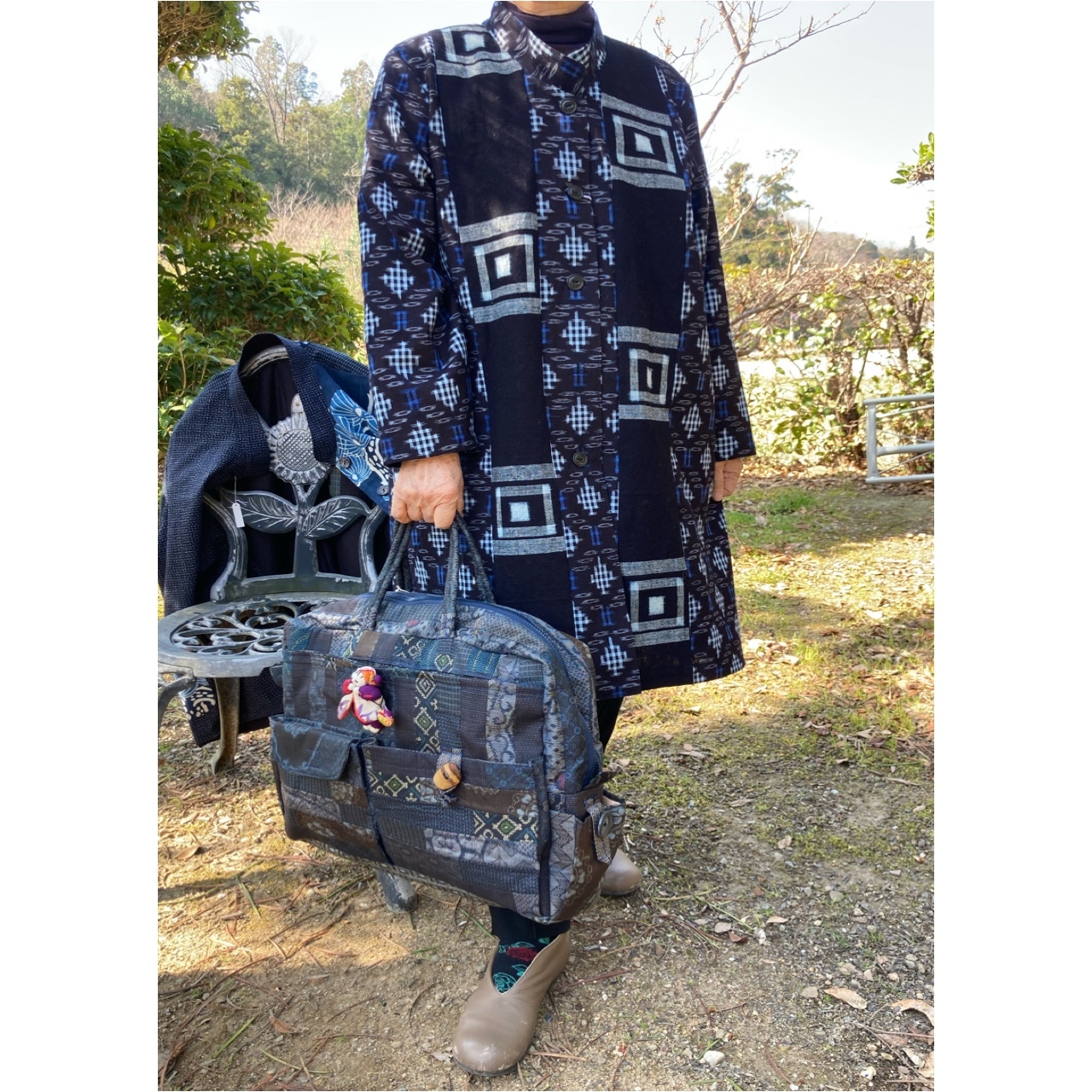 古布、綿、筒書、家紋●着物リメイク●前開きパーカー、ジャケット、ハンドメイド 古布、綿、筒書、家紋○着物リメイク○前開きパーカー