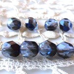 FP 青紺メタル　チェコビーズCzech Glass Beads8個