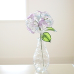 ガラスの花瓶つき♪光に透ける紫陽花〈Dip Art〉