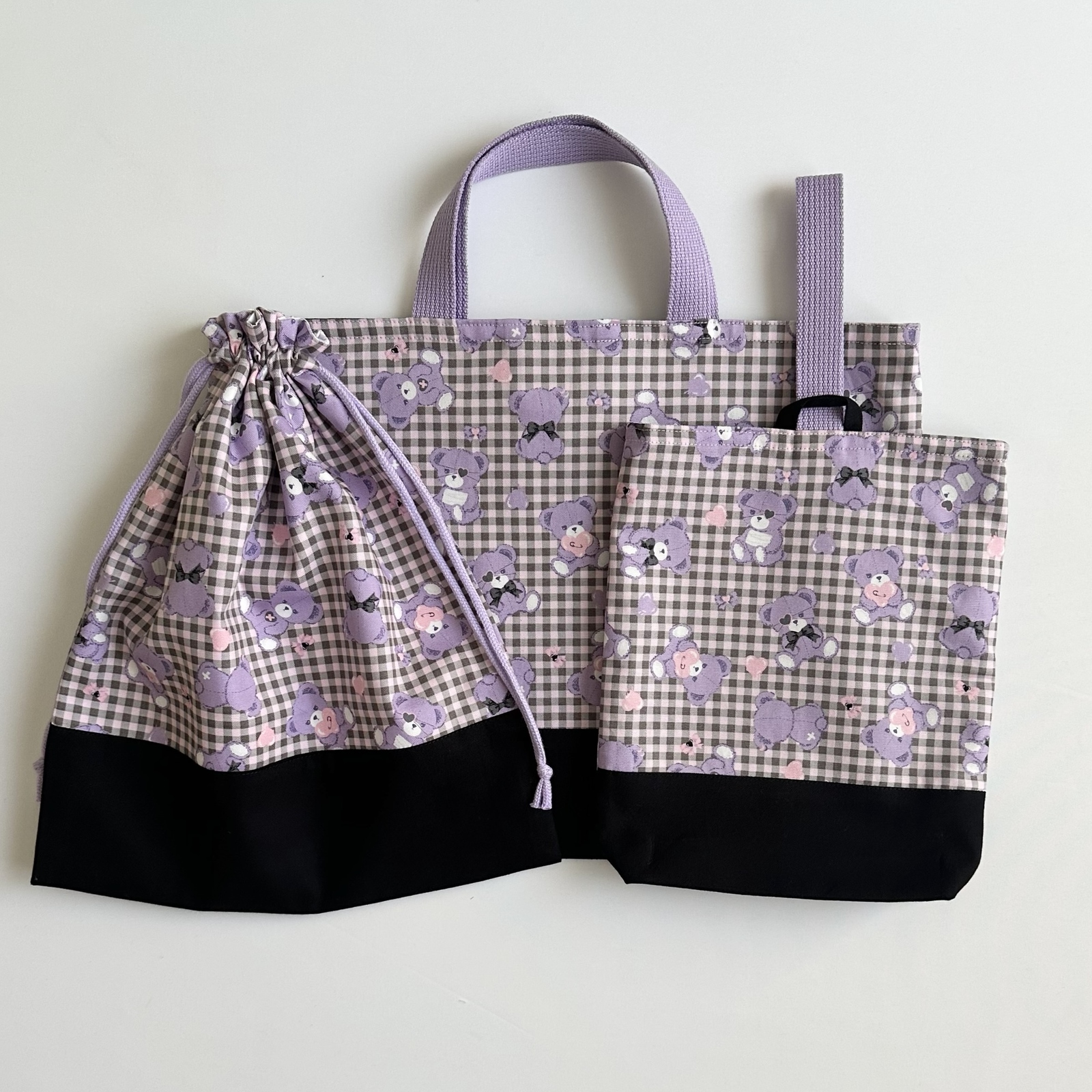 入園・入学セット★ハンドメイド（ハート黒） 入園入学グッズ4点セット｜手芸専門店クラフトハートトーカイの