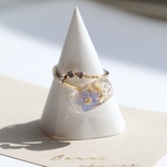 揺れる♡押し花リング　〜勿忘草〜　レジンアクセサリー