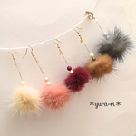 【30%OFF】ミンクファーロングピアス/イヤリング
