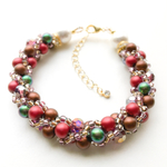 秋色実るペレンクロッシェブレスレット