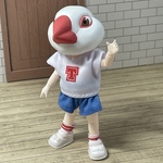 文鳥ヘッド2号白文鳥ちゃん（セリアドール7㎝ボディ付き）