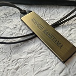 ゴールド 名入れキーホルダー ネームタグ ミラーなし マット仕上げ ストラップ