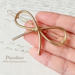 ☆小さめリボン☆ヘアクリップ☆シンプル☆シルバー☆Piccolino's select