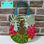 Luana🌺オリジナル🌺フラガール♡まるるんトートバッグ ハイビスカスタッセルチャームつき　Green