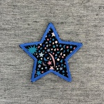 リバティ　お星さま　青色　ワッペン　アップリケ　Chimo