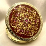透かしパーツのコンパクトミラーPREMIUM rubified gold 