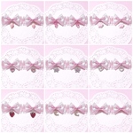 白×ピンク♡リボン　ヘアクリップ　ピンク色　量産型　可愛い　かわいい　ヘアアクセサリー　推しカラー　推し色　天使界隈　サブカル地雷　地雷系　ヘアメ　レース　いちご　星　肉球　月　おしゃぶり　ヘアメイク