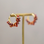 【イヤリング】紅葉 秋色 レースフープ・小