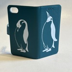 ペンギン手帳型 iPhone/Xperiaケース、ブルー！iPhone対応、Xperia対応
