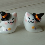 送料無料♪　ハロウィン♪おばけネコセット♪
