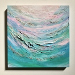 fantasy sea＊テクスチャーアート　絵画　原画　抽象画　海　青　夏　現代アート　モダン