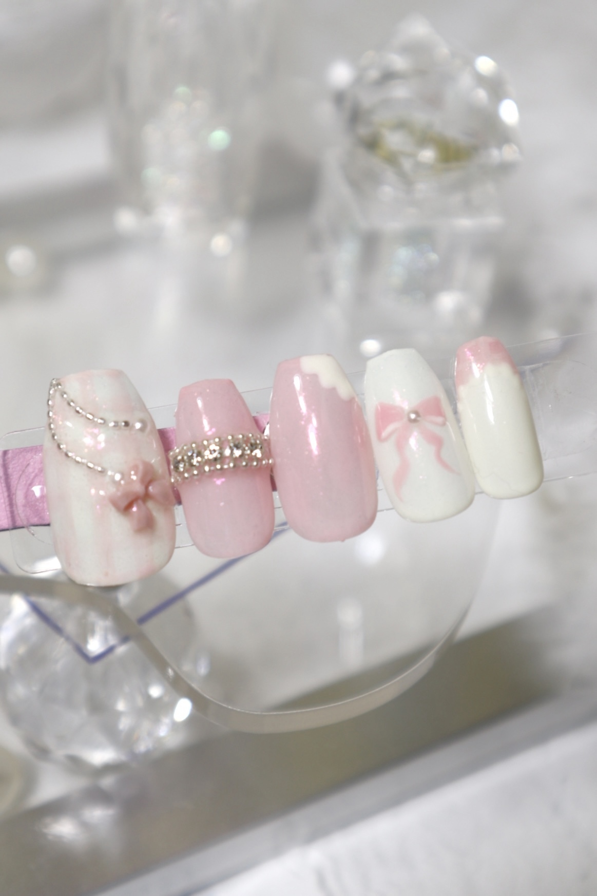 ネイルチップ 現品 オーダー かわいい 春 夏 ギンガムチェック チューリップ 0_566cc00d3cfcd679e39304f4a713