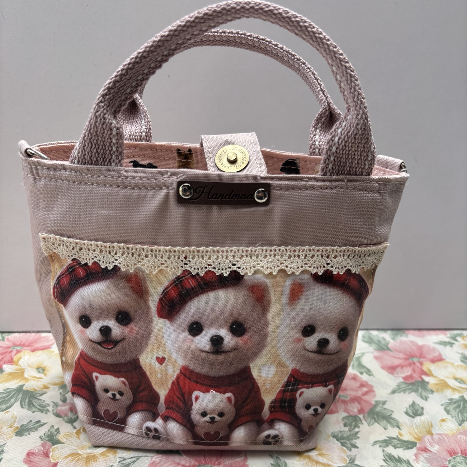 激レアポメラニアンパネル生地　ハンドメイド　ミニバック　ポーチ ポメラニアン♡handmadeミニバック - メルカリ