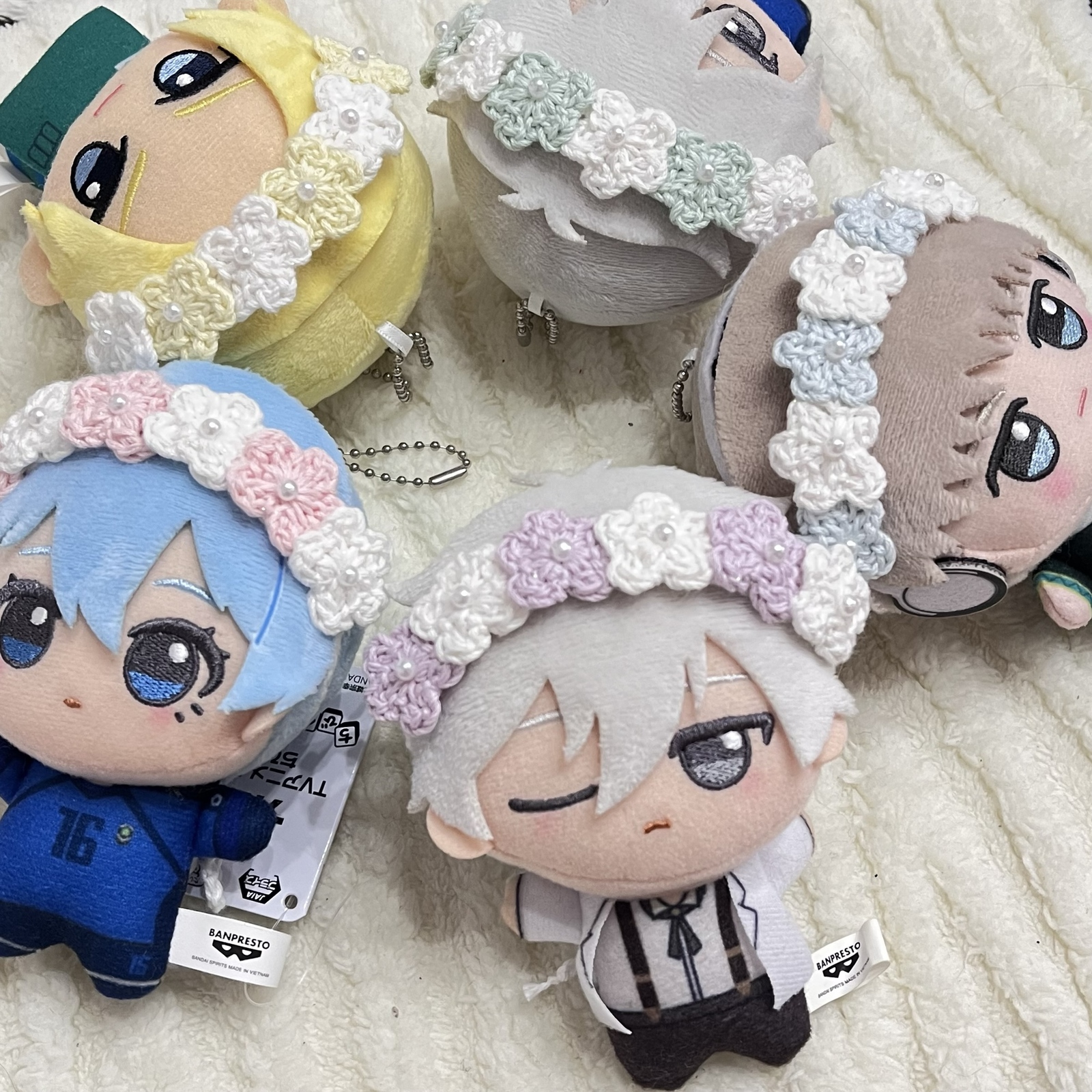 編み物 ちびぐるみ ぬい服 お花のヘッドドレス - ぬい服屋さんriri