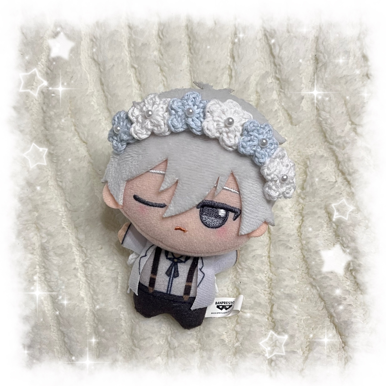 編み物 ちびぐるみ ぬい服 お花のヘッドドレス - sorango