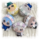 編み物　ちびぐるみ ぬい服 お花のヘッドドレス