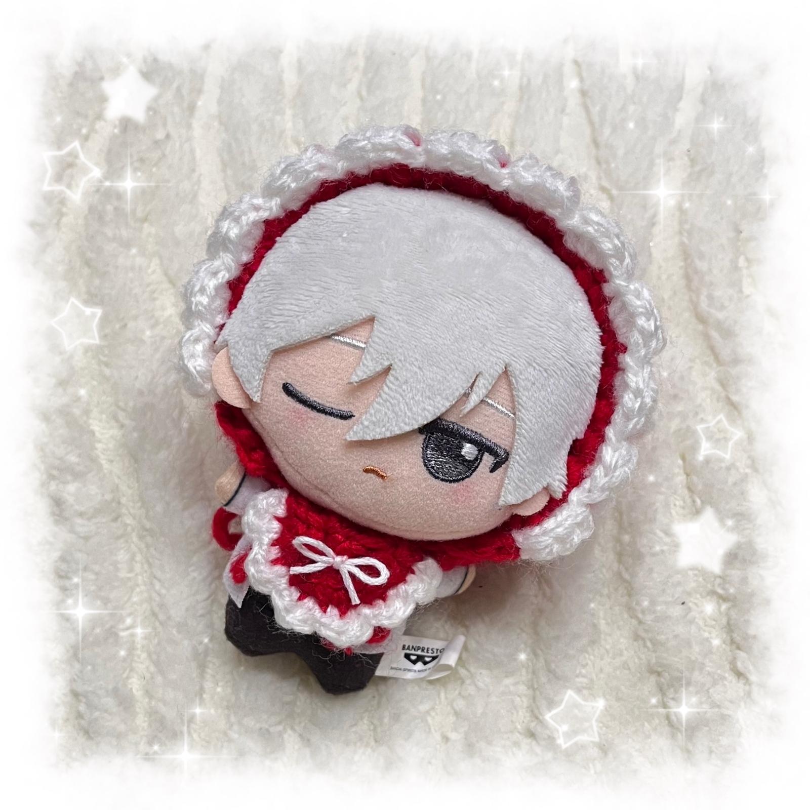 編み物 ちびぐるみ ぬい服 ボンネット レッド - ぬい服屋さんriri