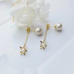 <p_65> ゆらゆらフレームスターとコットンパールのピアス