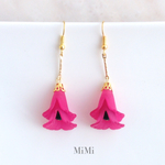 pinkフラワーロングピアス・イヤリング