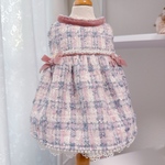 トゥインクルツイードワンピース【ピンクブルー・S】