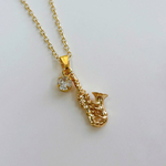 サックスのビジューネックレス［サクソフォン　サキソフォン　木管楽器 吹奏楽　部活　マーチング ブラスバンド］