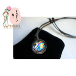 ✦✦ 虹のキャンバス ✦✦  極上アイリス（虹入り水晶）マクラメ革紐ペンダント 4