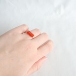 赤メノウ　ほそながい　シルバーの指輪　天然石リング　ワイヤーリング