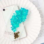 【#180】＊送料無料 ＊押し花スマホケース＊iPhoneケース押し花＊koko＊紫陽花・アリスうさぎ