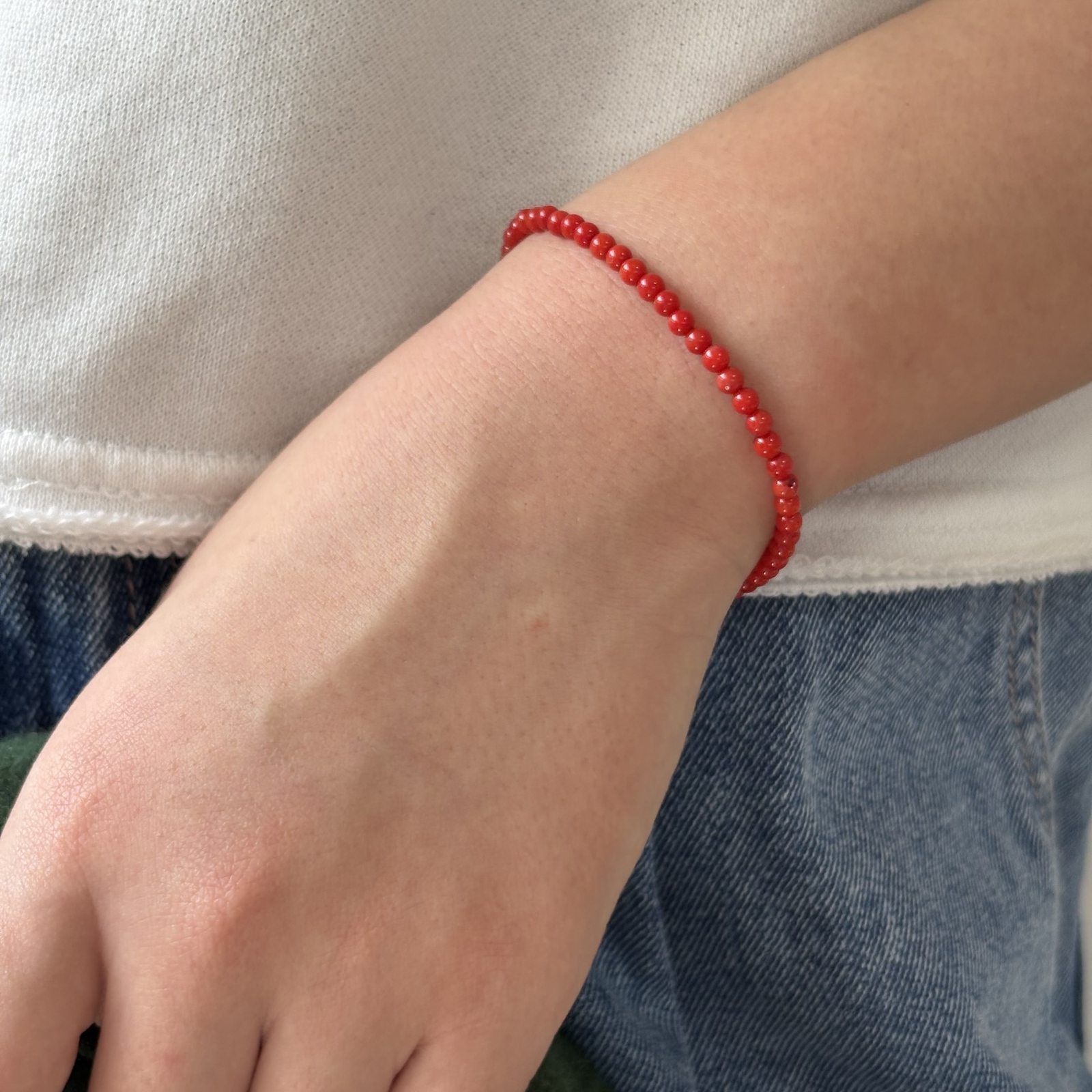 小さな赤珊瑚のブレスレット ステンレス - pavot. | minne byGMOペパボ