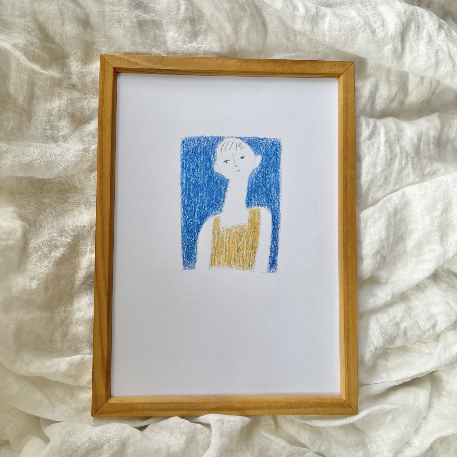 美品！　色鉛筆美人画「西施」　署名入り　額縁共 美品！ 色鉛筆美人画「西施」 署名入り 額縁共