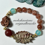 ✨アラシャンガネーシャ 蓮 回紋珠 ストロベリークォーツブレスレット✨